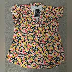 NWT size small rayon blouse buttons multicolor Ava & Grace brand